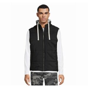 NEW George Large 42-44 Mens Hooded Black Puffer Vest Utility Gorpcore Workwear